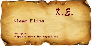 Klemm Elina névjegykártya